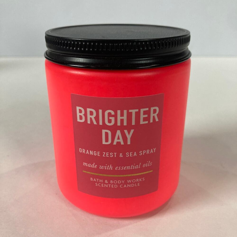 USED Bath & Body Works Brighter Day Scented Jar Candle 7oz Single Wick